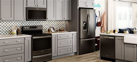 light kitchen cabinets with stainless steel appliances|gray stainless steel cabinets.